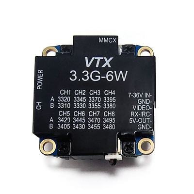 Émetteur audio vidéo sans fil 3,3 GHz 6W Transmission vidéo 3,3G UAV FPV VTX pour drone RC
